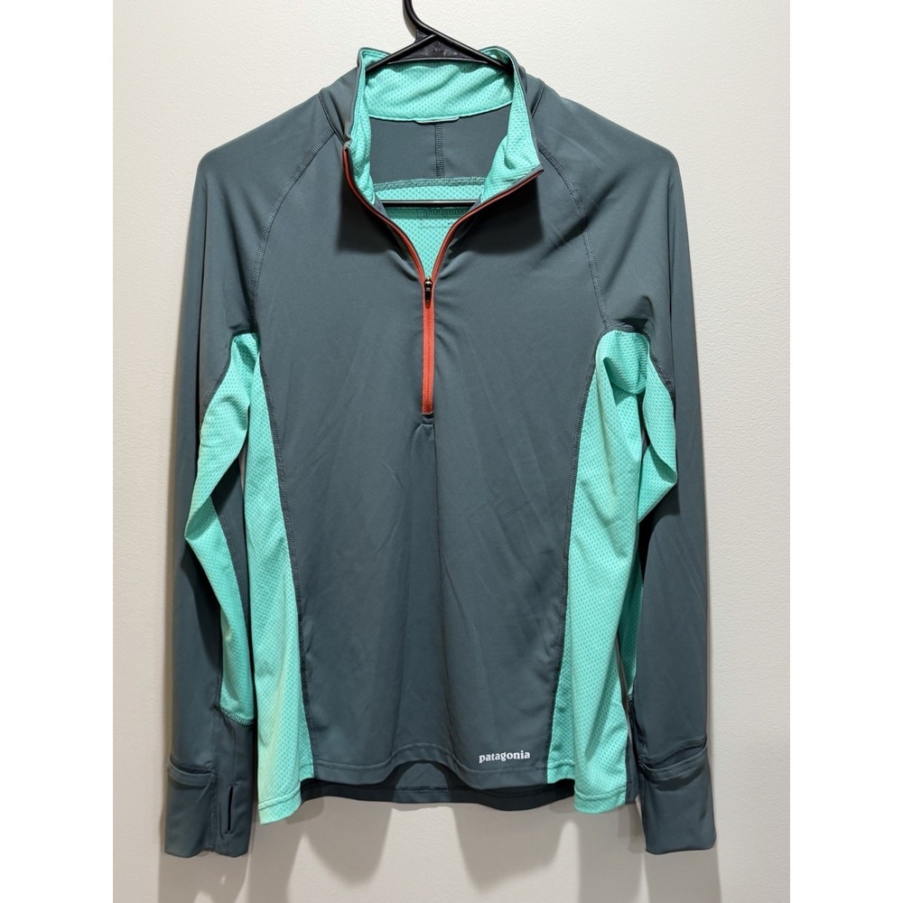 Patagonia Womens Gray All Weather 1/2 Zip Pullover Base Layer Small Running Top